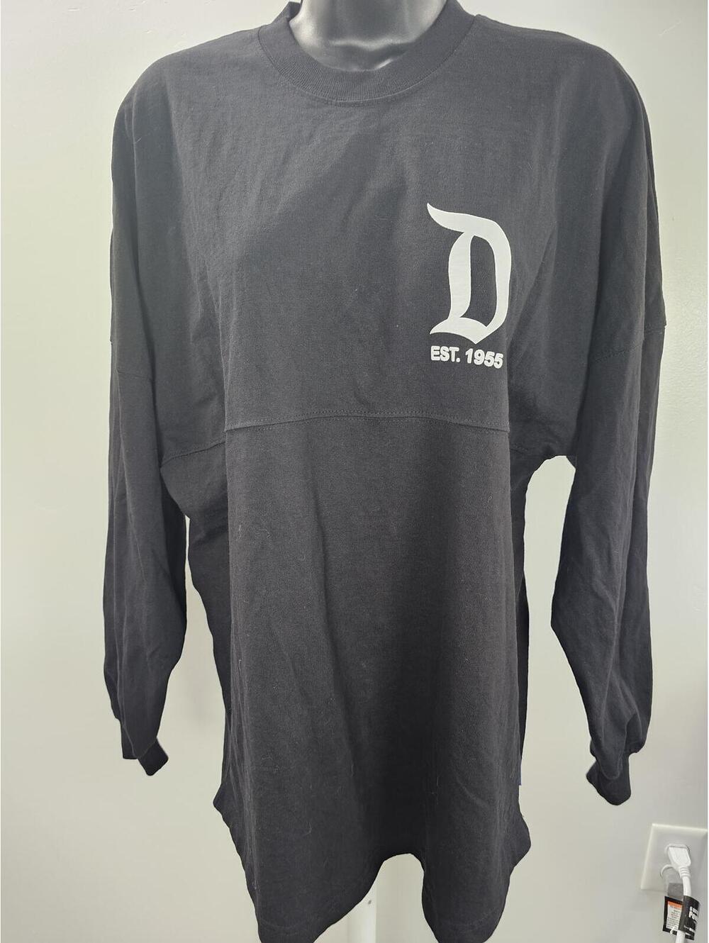 Disney Resort Spirit Jersey Black Long Sleeve Shirt with D Logo EST. 1955